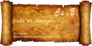 Csáki Bartos névjegykártya